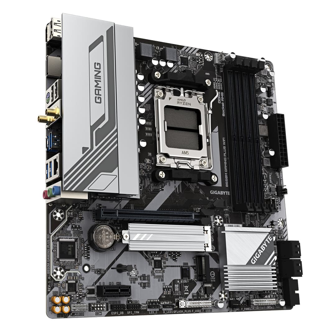GIGABYTE B650M GAMING PLUS WIFI Motherboard - AMD Ryzen 9000 CPUs, 5+2+2 Phases VRM, up to 8000MHz DDR5, 2xPCIe 4.0 M.2, 2.5GbE LAN, WIFI 6E, USB 3.2 Gen 1 - Image 3