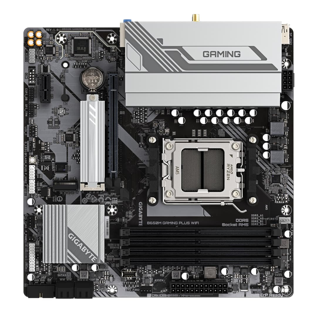 GIGABYTE B650M GAMING PLUS WIFI Motherboard - AMD Ryzen 9000 CPUs, 5+2+2 Phases VRM, up to 8000MHz DDR5, 2xPCIe 4.0 M.2, 2.5GbE LAN, WIFI 6E, USB 3.2 Gen 1 - Image 5