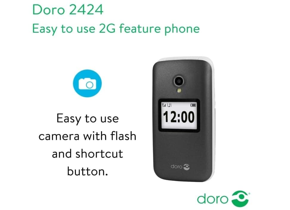 Doro 2424 Unlocked Basic Mobile Phone for Seniors - Black - Image 6