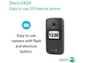Doro 2424 Unlocked Basic Mobile Phone for Seniors - Black thumbnail 6