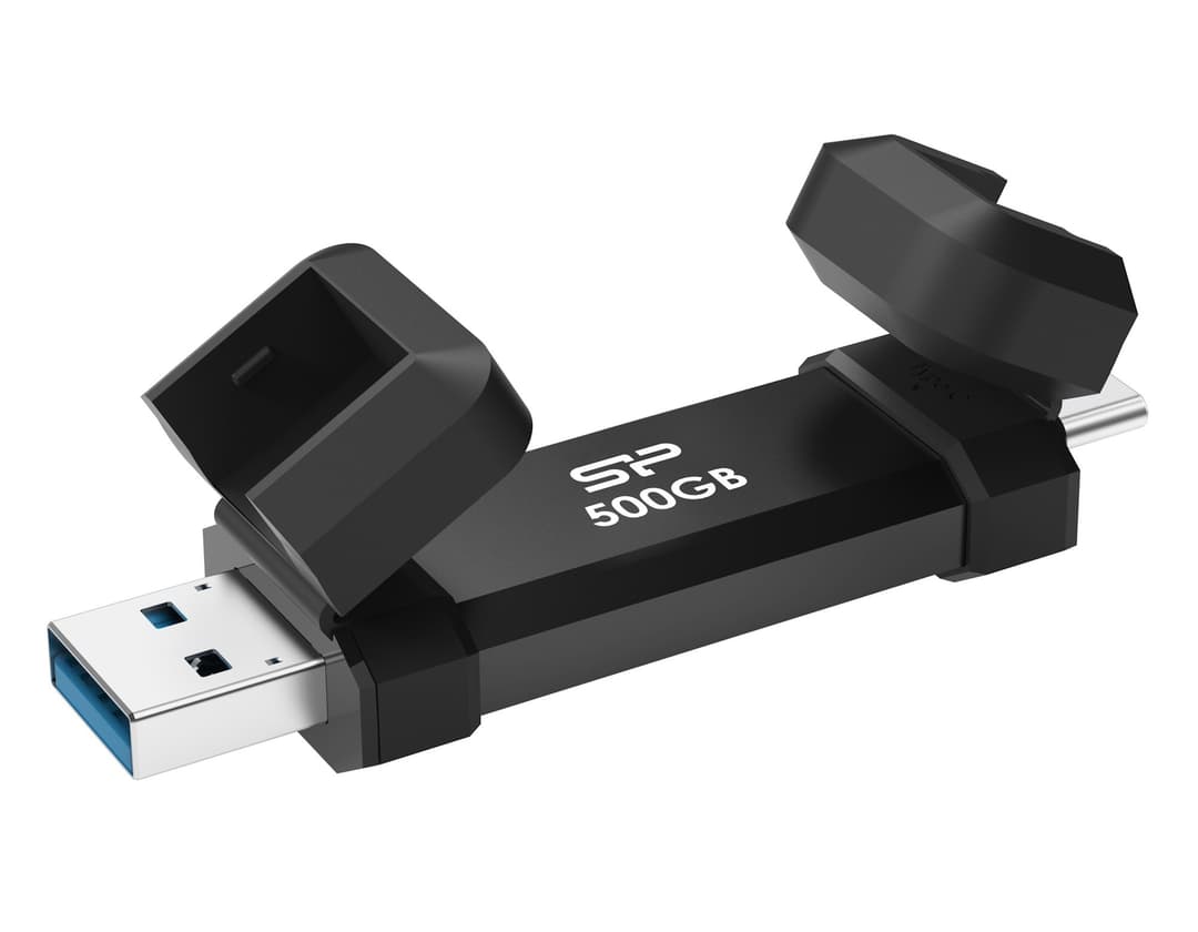500GB Silicon Power Marvel Xtreme DS72 USB3.2 Gen2 USB Drive Black (Type-A / Type-C) - Image 2