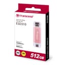 512GB Transcend ESD310 Portable SSD Dual USB (Type-A and Type-C) Pink thumbnail 4