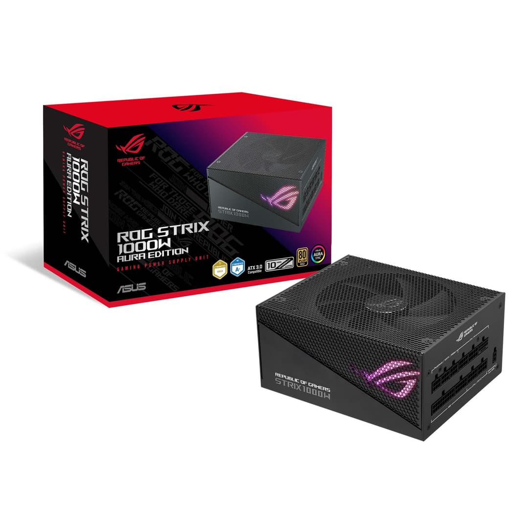 ASUS ROG Strix 1000W Gold Aura Edition Fully Modular Power Supply - Black - Image 1