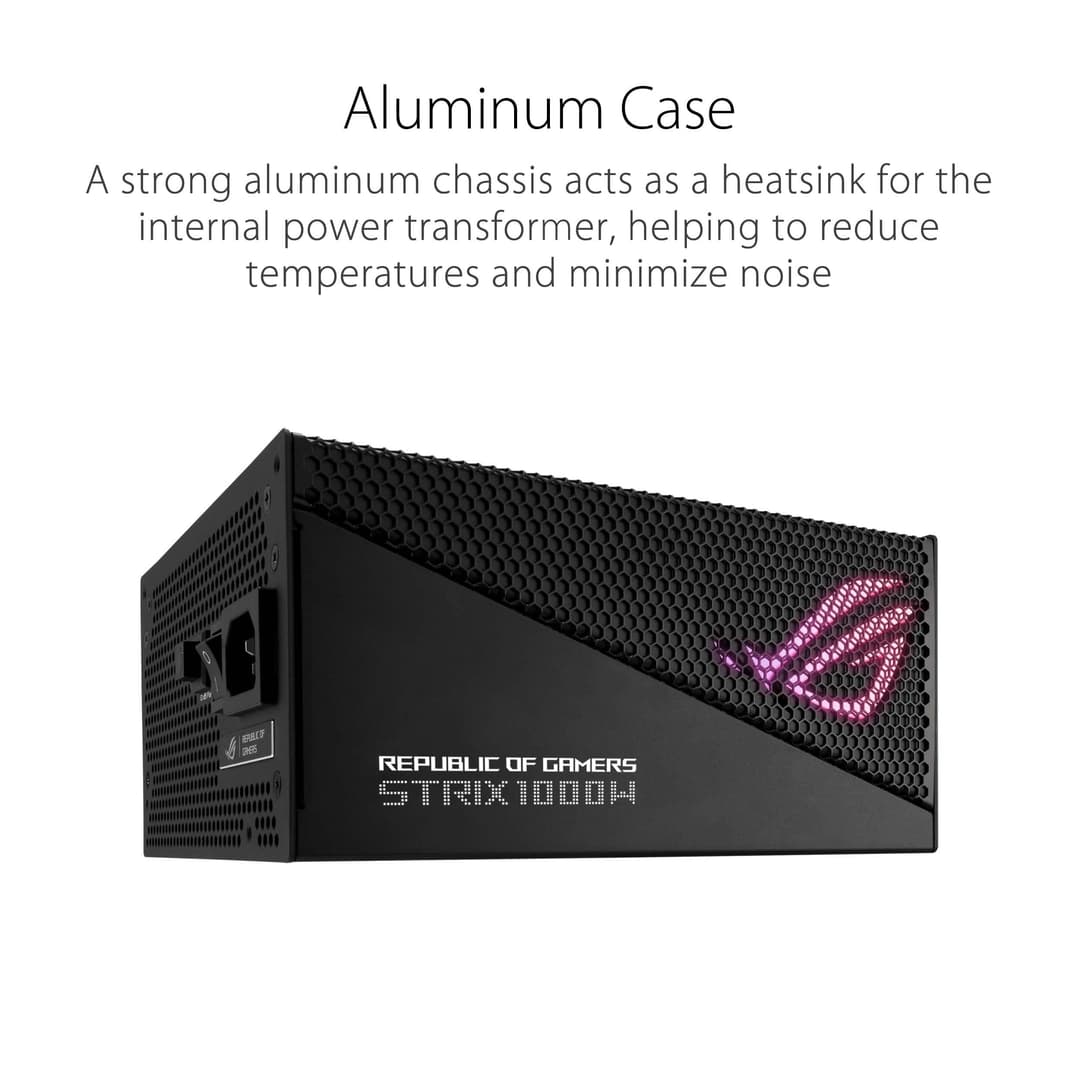 ASUS ROG Strix 1000W Gold Aura Edition Fully Modular Power Supply - Black - Image 2