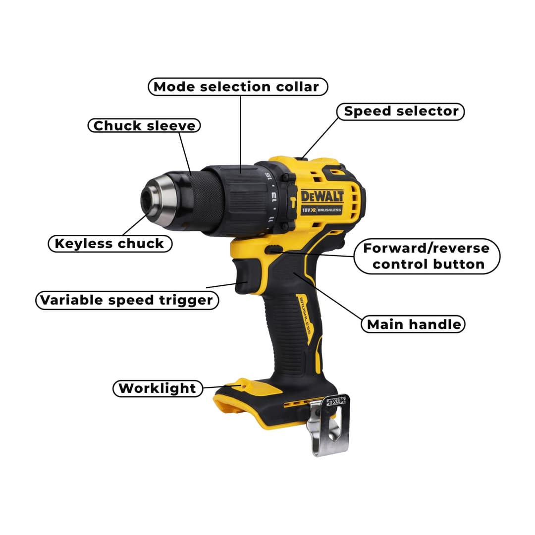 DeWalt DCD709N-XJ Cordless Impact Drill - Yellow - Image 3