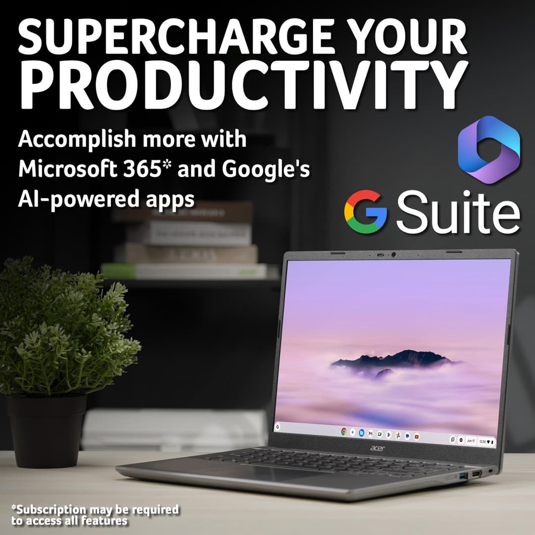 Acer Chromebook Plus 514 CB514-5H Laptop - Intel Core 5 120U, 8GB, 512GB SSD, Integrated Graphics, 14" WUXGA, Chrome OS - Image 8