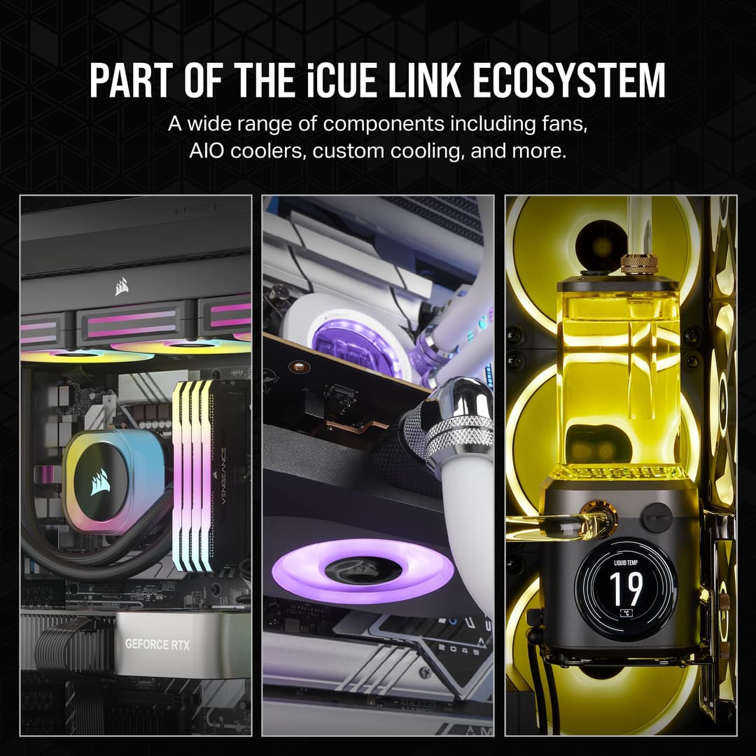 Corsair iCUE LINK QX120 RGB 120mm Magnetic Dome RGB Fan - Black - Image 7
