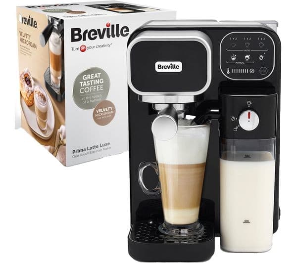 Breville Prima Latte Luxe VCF166 Coffee Machine Black & Silver - Image 9