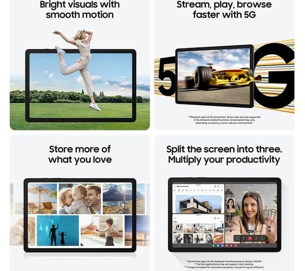 Samsung Galaxy Tab A9+ 11 Inch 64GB WiFi Tablet - Silver - Image 4