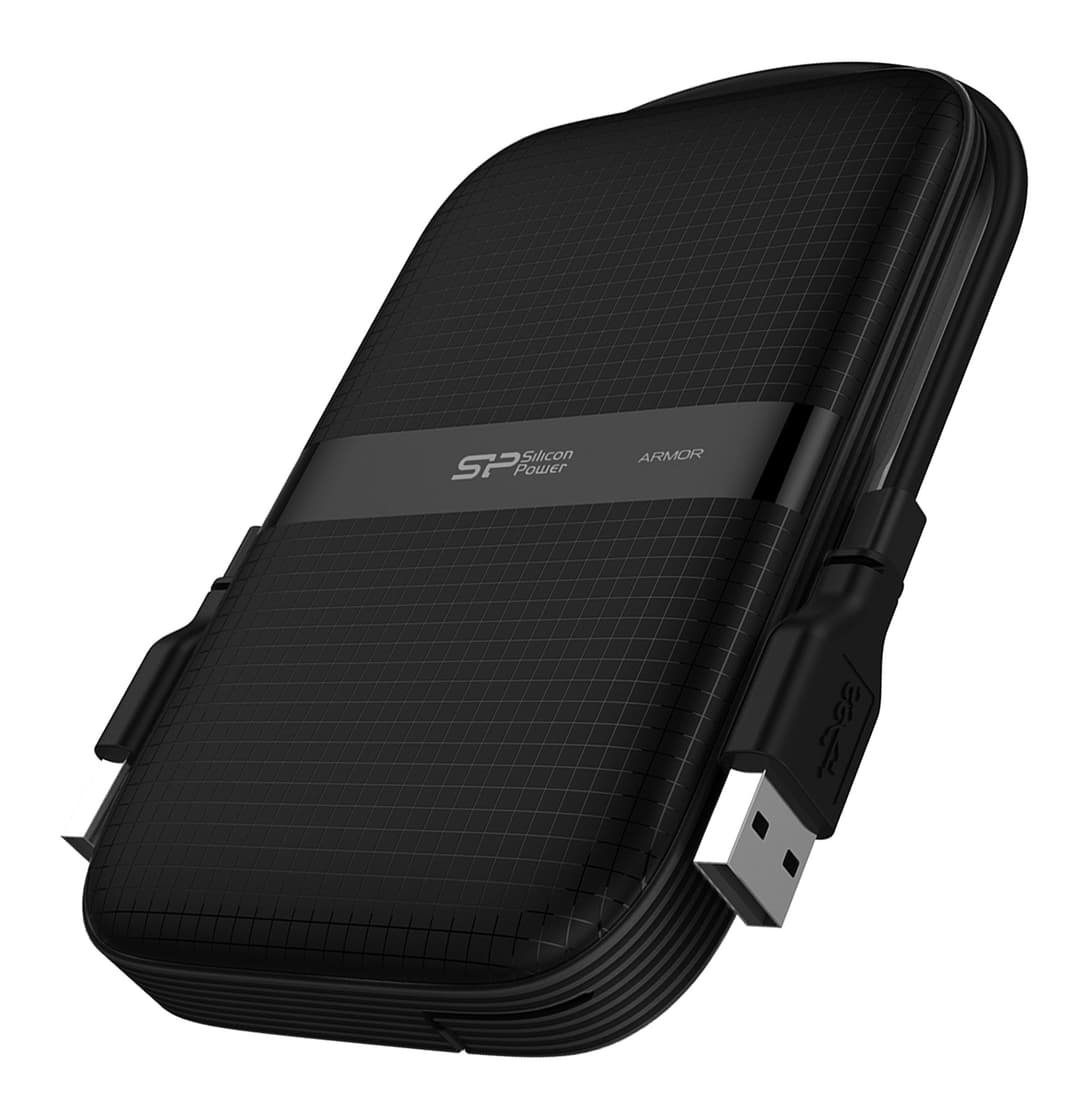 2TB Silicon Power Armor A60 Shockproof Portable Hard Drive - USB3.2 - All-Black Edition - Image 1