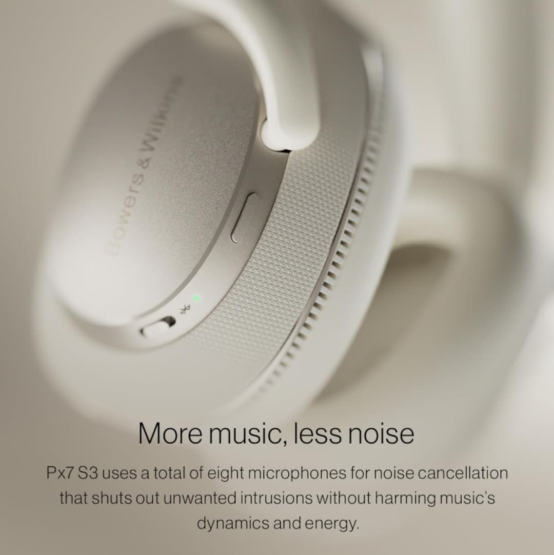 BOWERS&WILKINS Px7 S3 Wireless Bluetooth Noise-Cancelling Headphones - White - Image 3