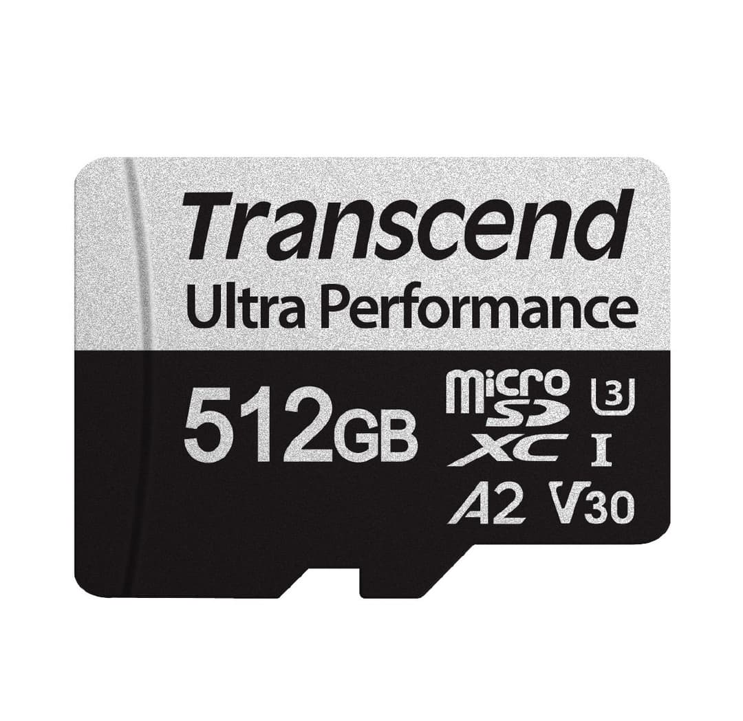 512GB Transcend 340S microSD UHS-I U3 A2 Ultra Performance Memory Card w/Adapter - Image 1