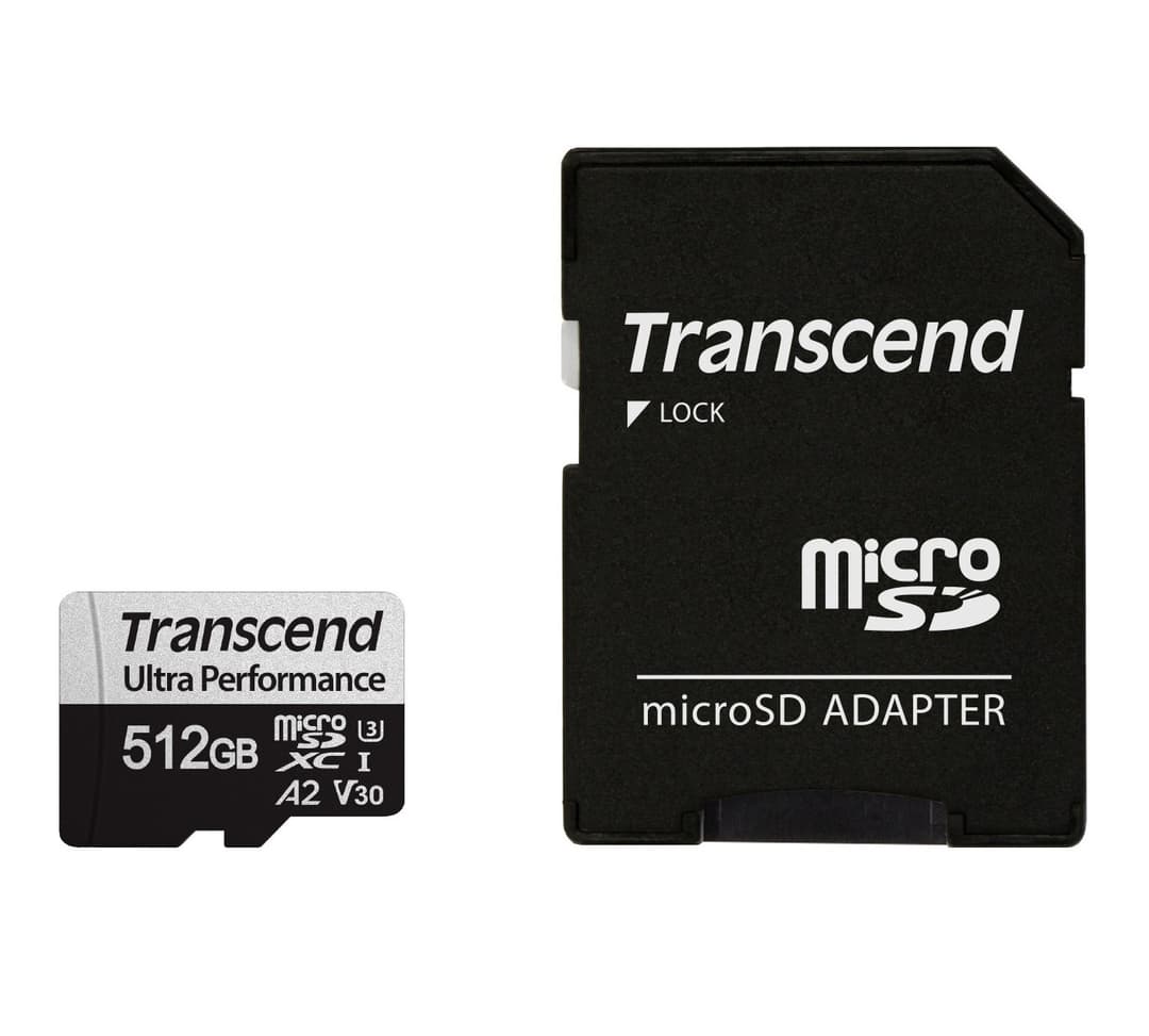512GB Transcend 340S microSD UHS-I U3 A2 Ultra Performance Memory Card w/Adapter - Image 2