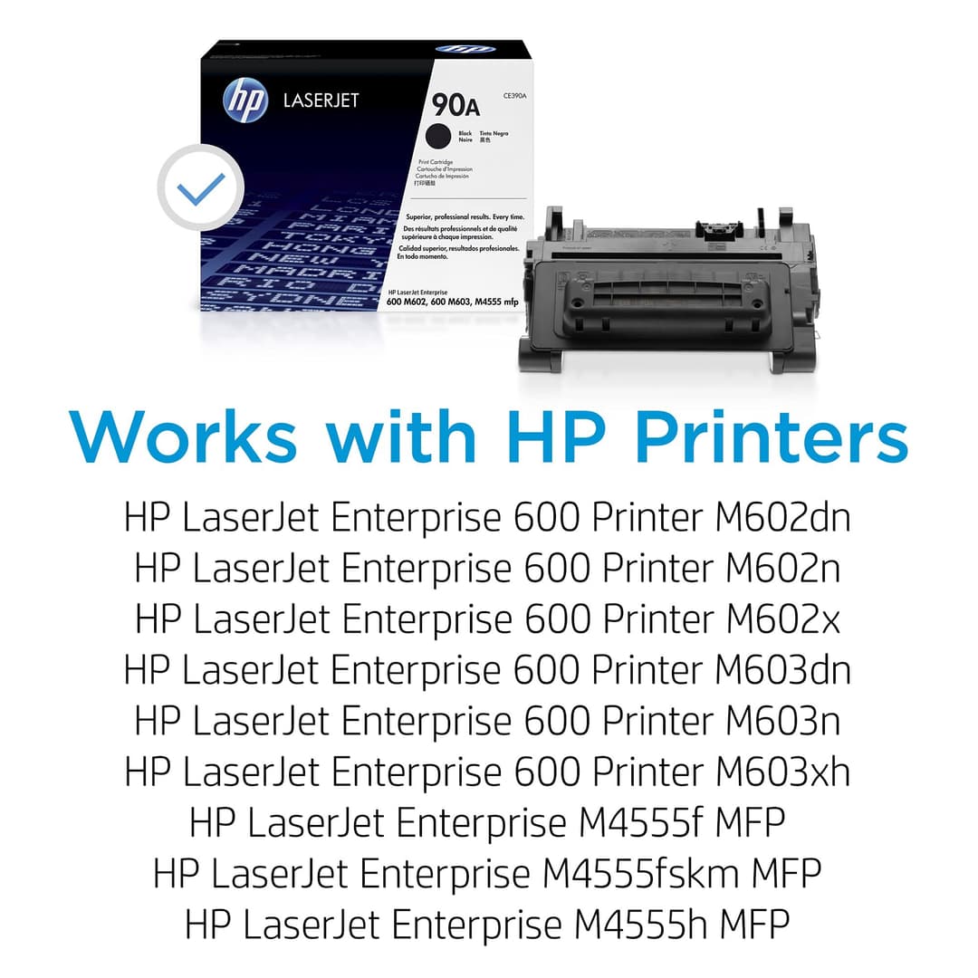 HP CE390A 90A Original LaserJet Toner Cartridge - Black - Image 2