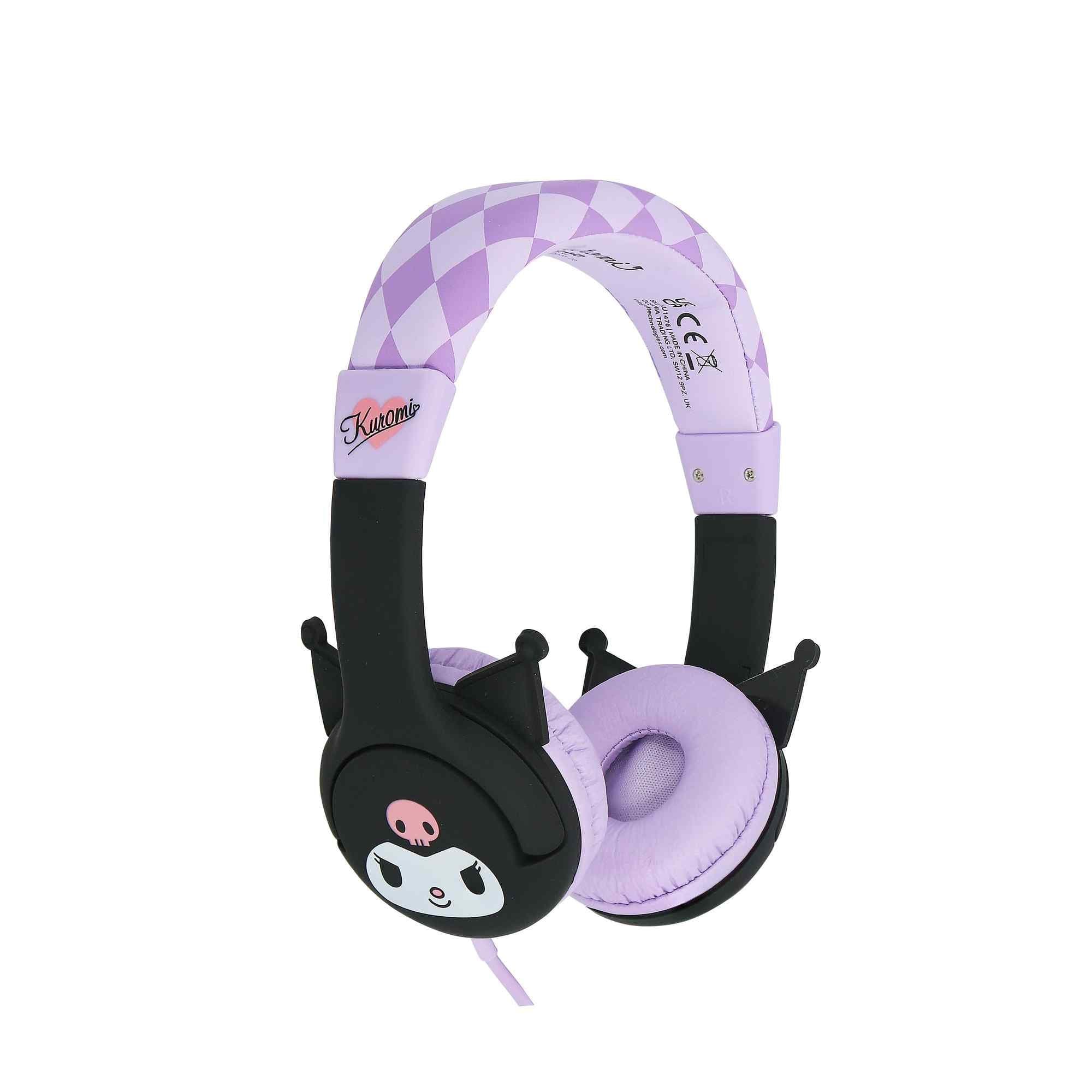 Kuromi Moulded Ears Kids Wired Headphones