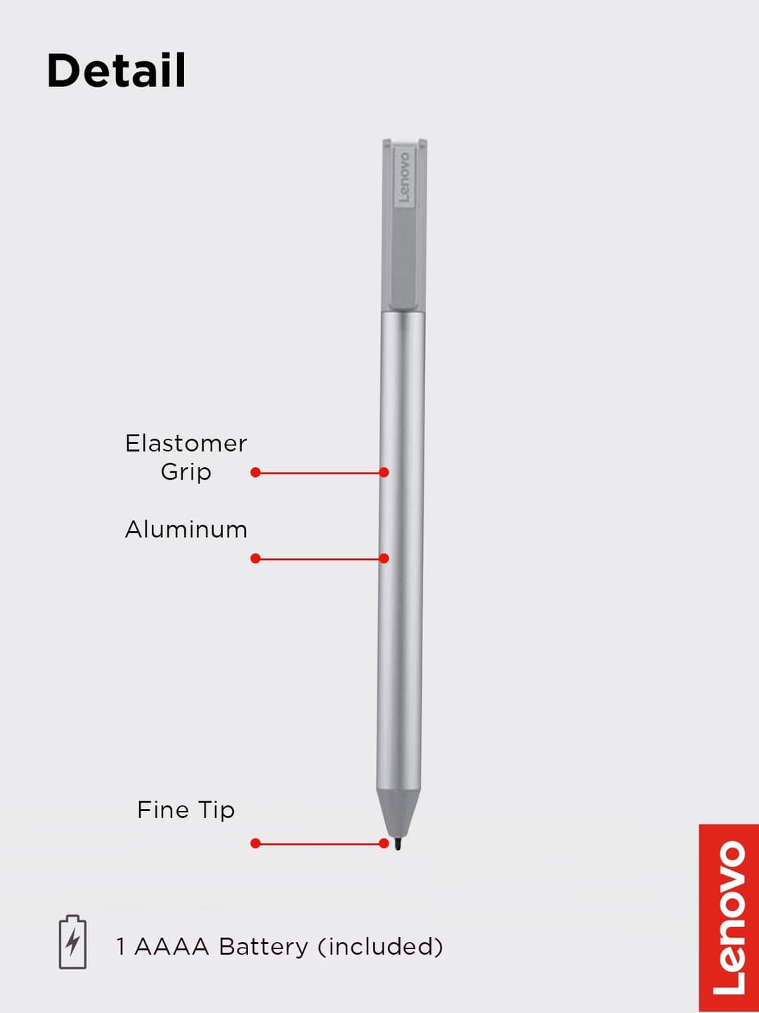 Lenovo USI Pen 2 - Grey - Image 6