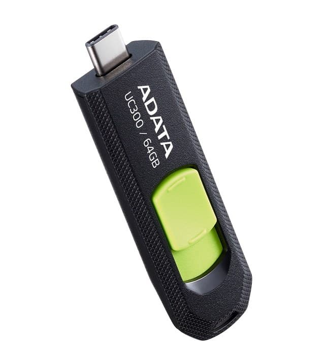 64GB AData USB3.2 UC300 Type-C USB Flash Drive Black/Green - Image 4