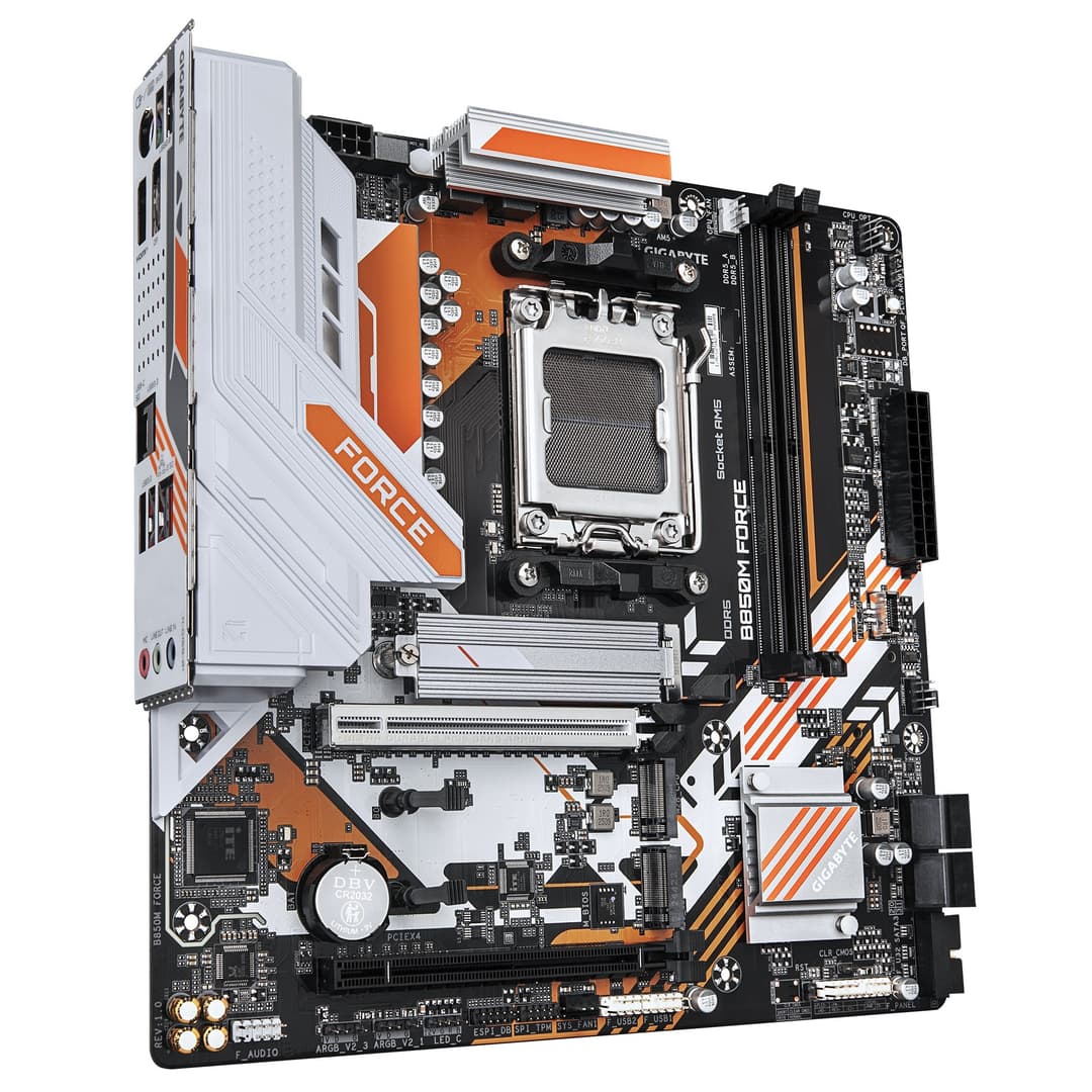 GIGABYTE B850M FORCE Motherboard - AMD Ryzen 9000 Series CPUs, 8+2+2 Phases Digital VRM, up to 9600MHz DDR5 (OC), 1xPCIe 5.0 + 2xPCIe 4.0 M.2, 2.5 GbE LAN, USB 3.2 Gen 2 - Image 3