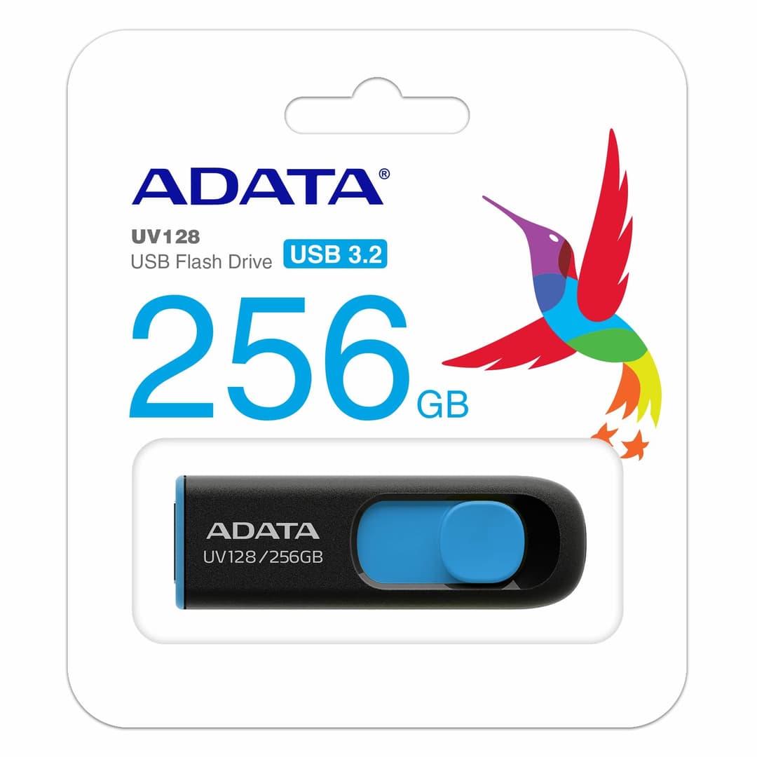 ADATA UV128 USB flash drive 256 GB USB Type-A 3.2 Gen 1 (3.1 Gen 1) Black, Blue - Image 4