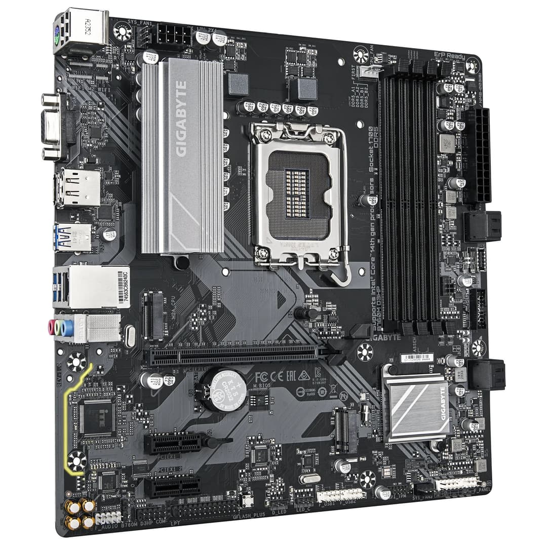 GIGABYTE B760M D3HP Motherboard - Intel Core 14th Gen CPUs, 4+1+1 Phases VRM, up to 5600MHz DDR5, 2xPCIe 4.0 M.2, GbE LAN, USB 3.2 Gen 1 - Image 4