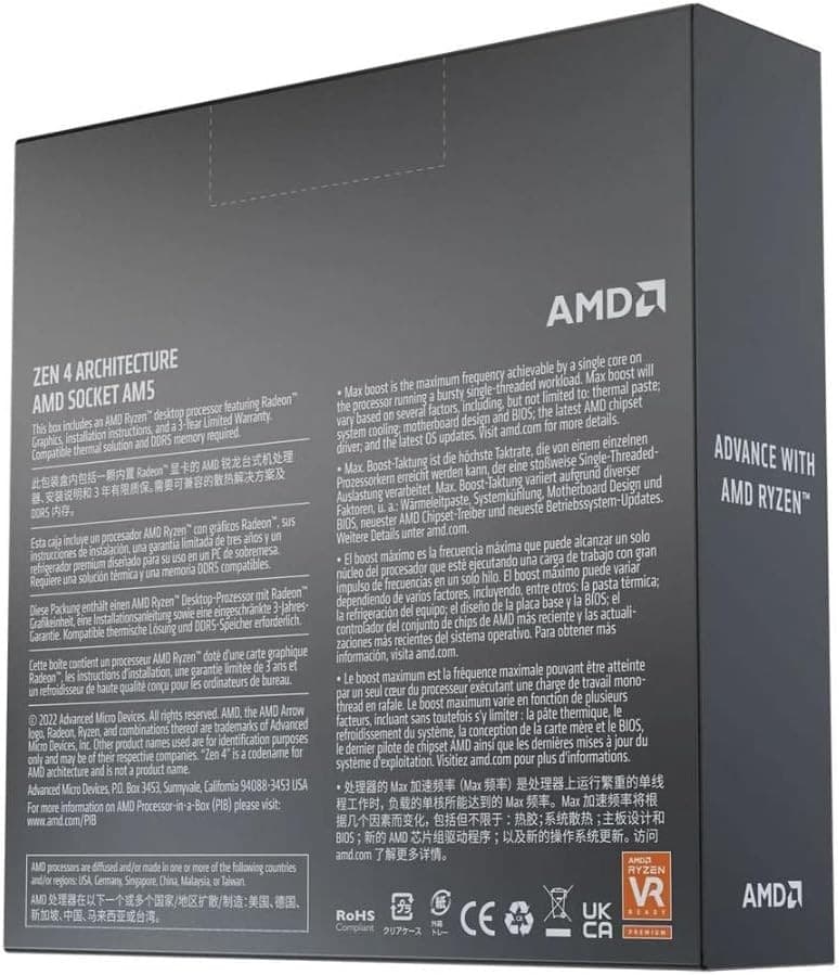 AMD Ryzen 5 7600X 6 Cores 12 Threads, Up to 5.3GHz, 38MB Cache, AM5, Radeon Graphics, 105W, No Cooler - Image 4