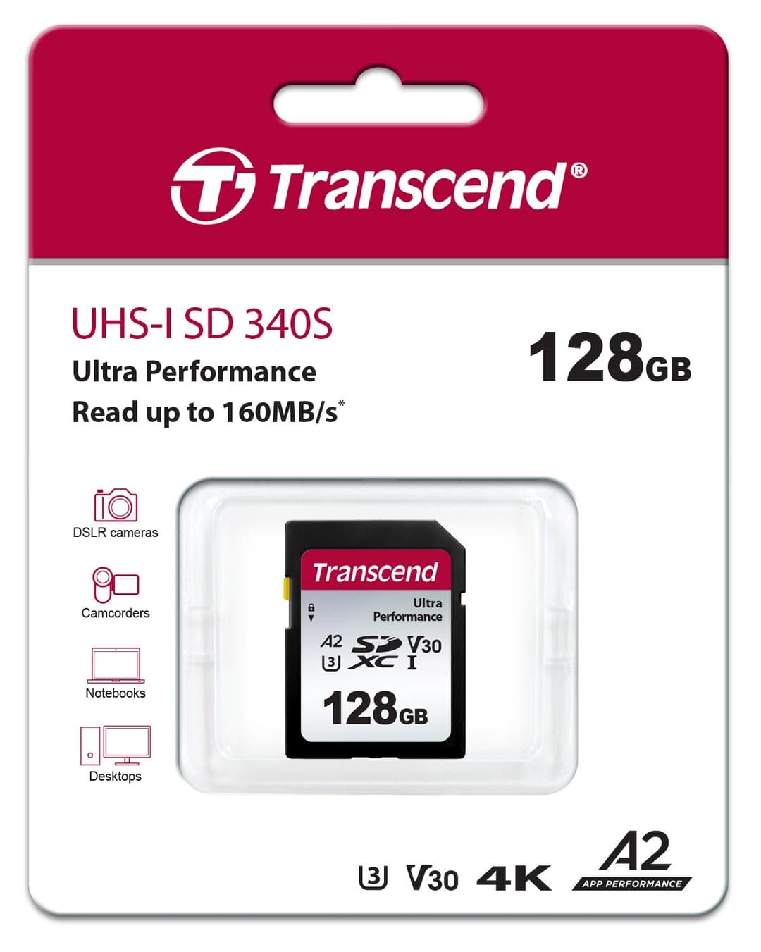 128GB Transcend UHS-I SD 340S Ultra Performance SD Card U3 A1 V30 - Image 2