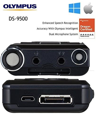 Olympus DS-9500 Premium Digital Voice Recorder Kit - Black - Image 3