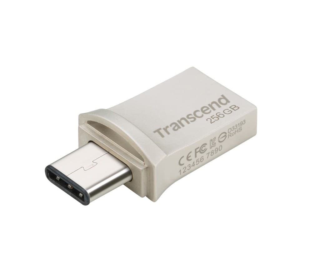 256GB Transcend JetFlash 890 Dual USB Flash Drive with USB3.1 and USB Type-C Connectors, Silver - Image 4