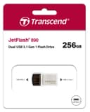 256GB Transcend JetFlash 890 Dual USB Flash Drive with USB3.1 and USB Type-C Connectors, Silver thumbnail 6