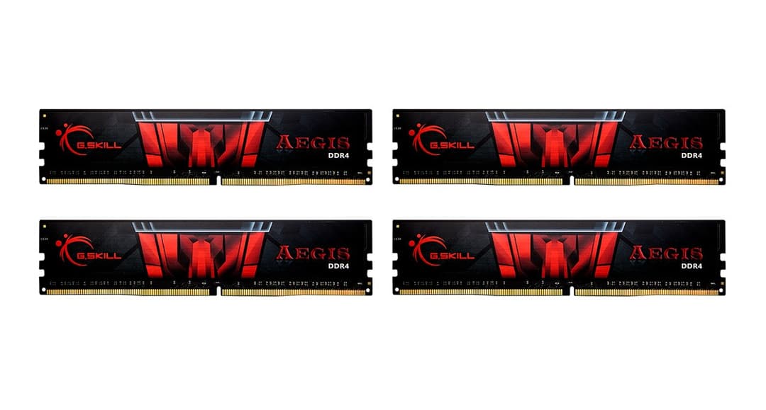 32GB G.Skill Aegis DDR4 3200MHz PC4-25600 CL16 Quad Channel Memory Kit (4x 8GB) - Image 1