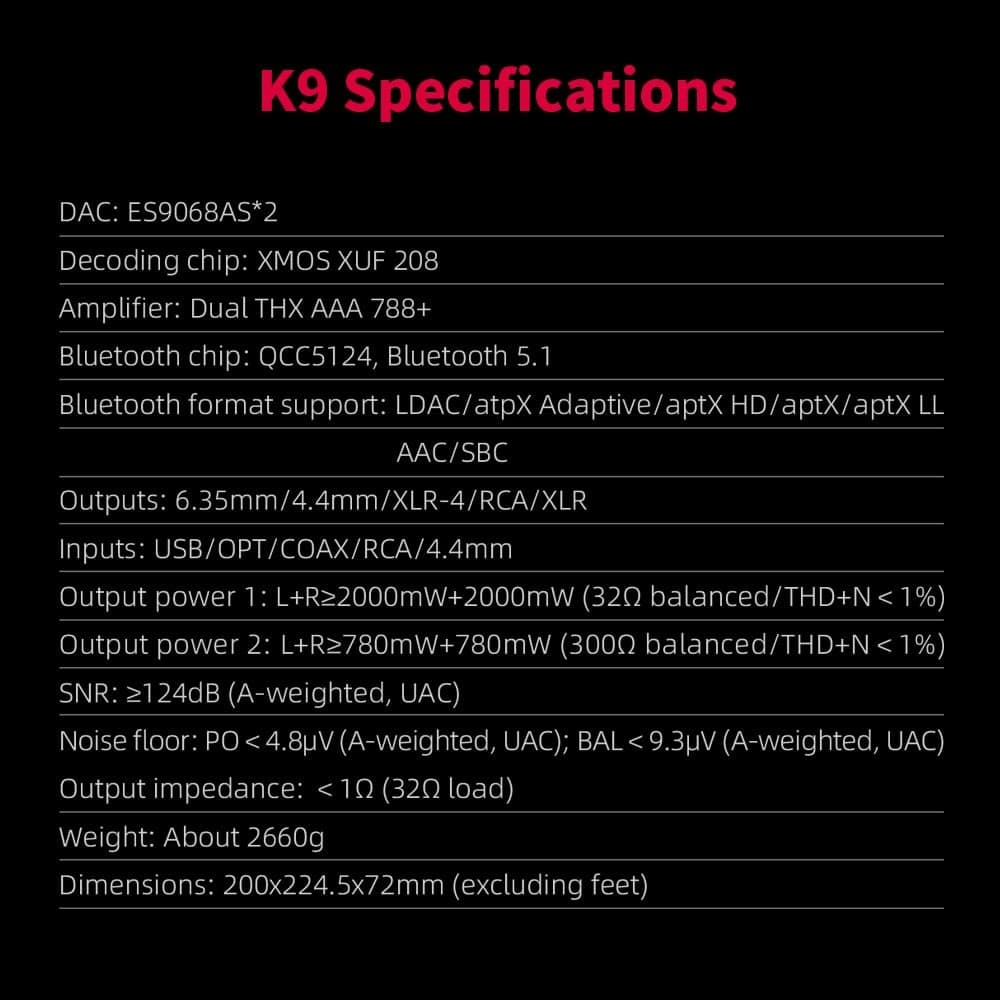 FiiO K9 Desktop Headphone Amplifier/DAC - Black - Image 8