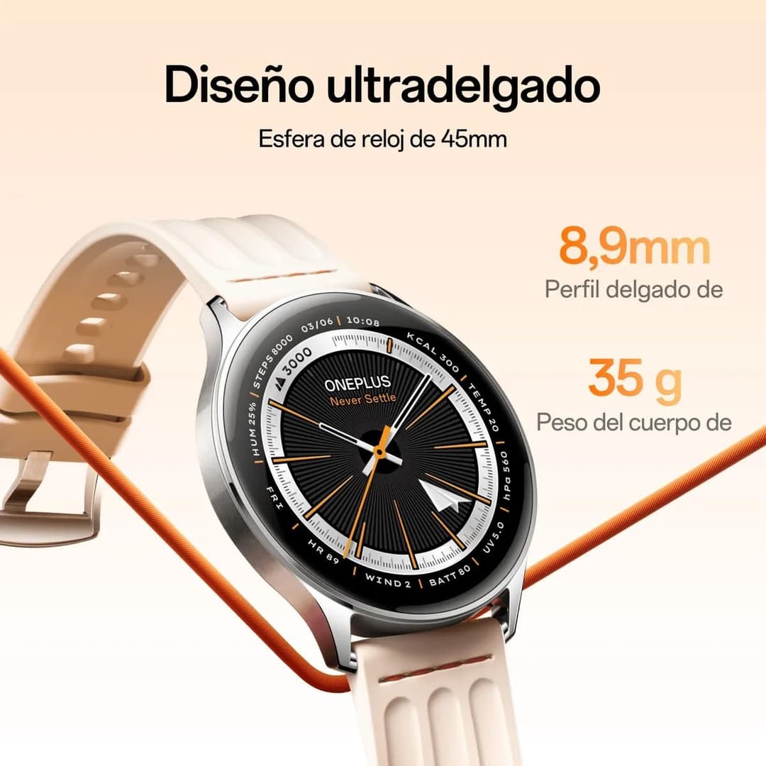 OnePlus Watch Lite OPWWE262 Smartwatch - Metallic Silver - Image 2