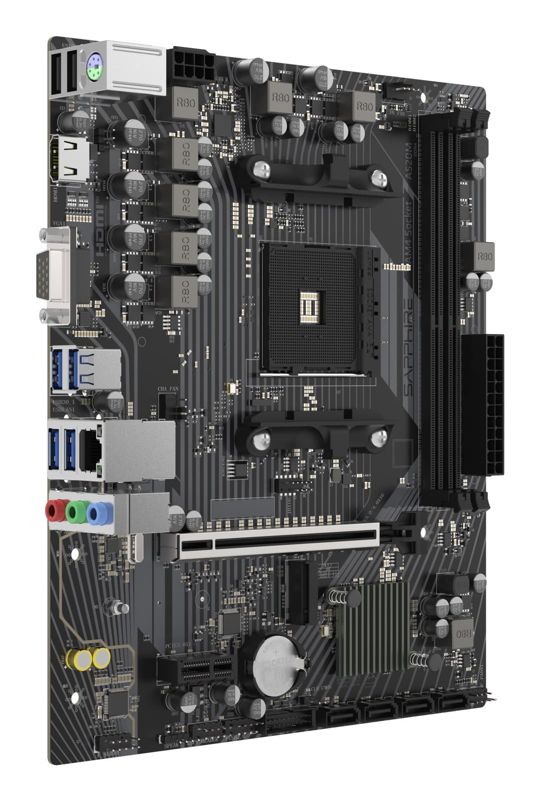 Sapphire A520M-E AMD A520 Socket AM4 micro ATX - Image 2