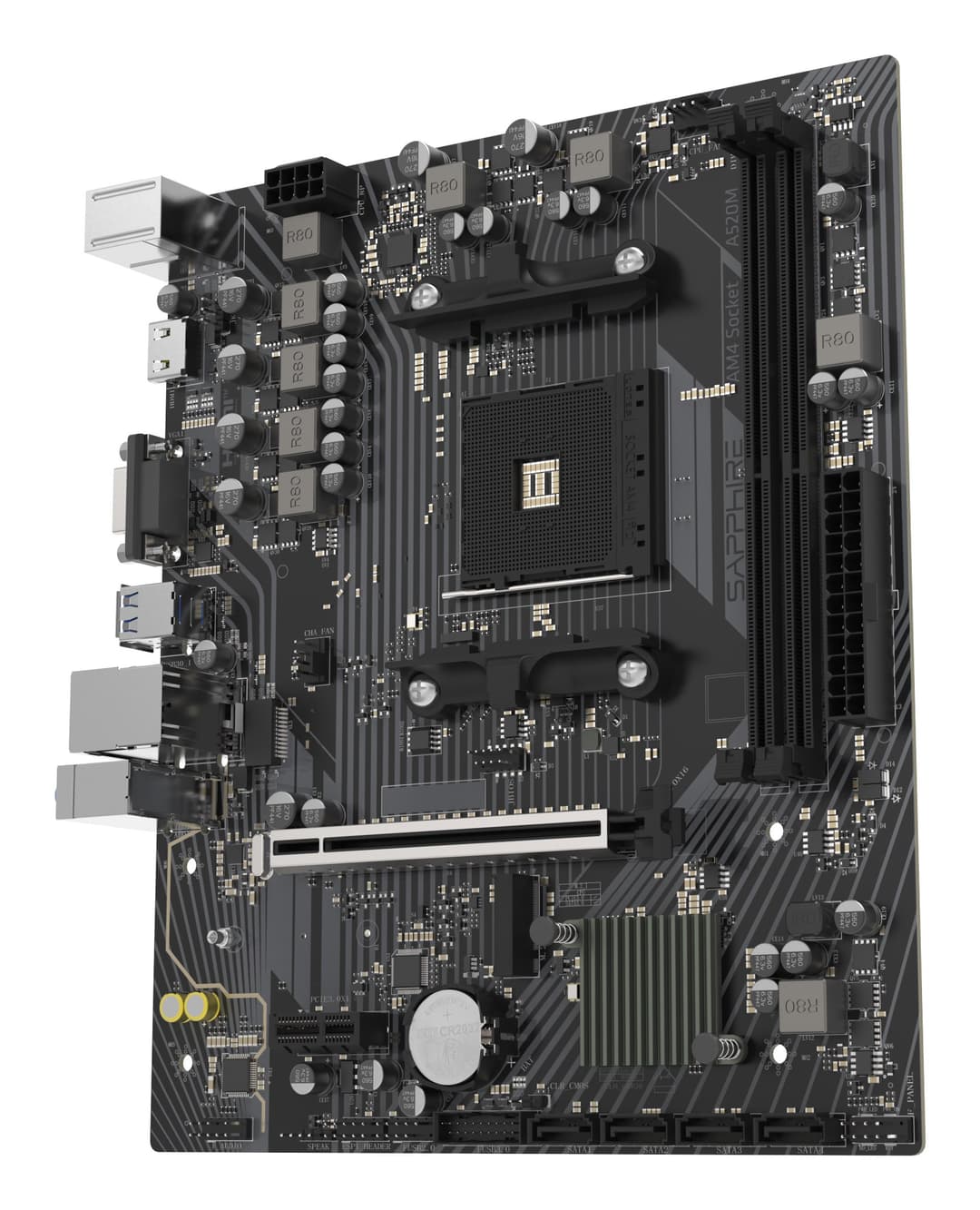 Sapphire A520M-E AMD A520 Socket AM4 micro ATX - Image 3