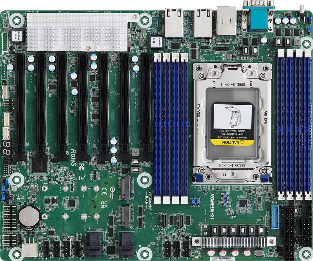 Asrock ROMED8-2T/BCM motherboard Socket SP3 ATX - Image 1