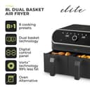 Tower Elite Dual Basket Air Fryer with Digital Control Panel, Match Cook & Smart Finish Functions - Graphite thumbnail 2
