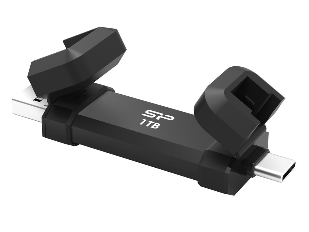 1TB Silicon Power Marvel Xtreme DS72 USB3.2 Gen2 USB Drive Black (Type-A / Type-C) - Image 1