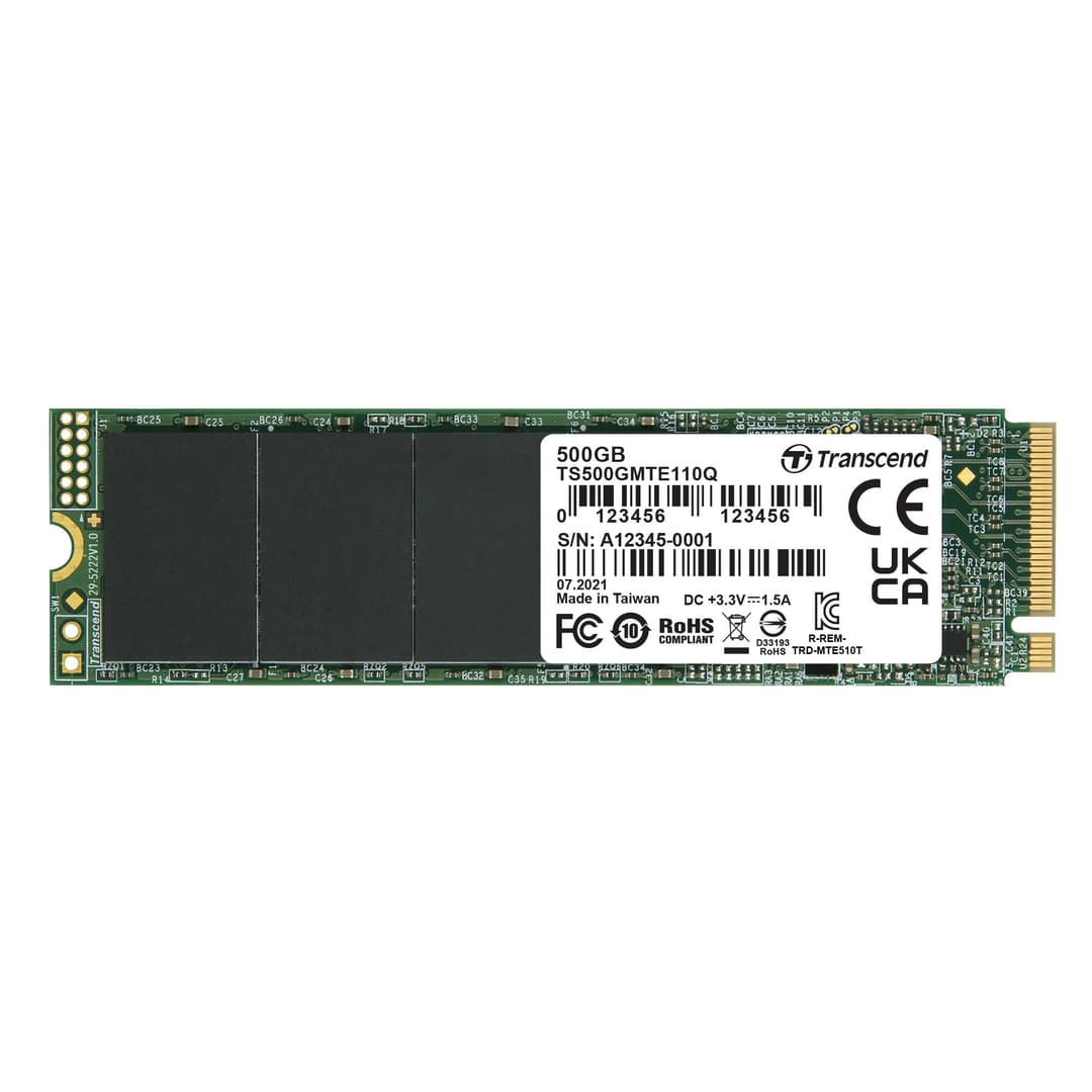 500GB Transcend M.2 2280 NVMe PCIe Gen 3 x4 QLC 3D NAND Flash SSD - Image 2