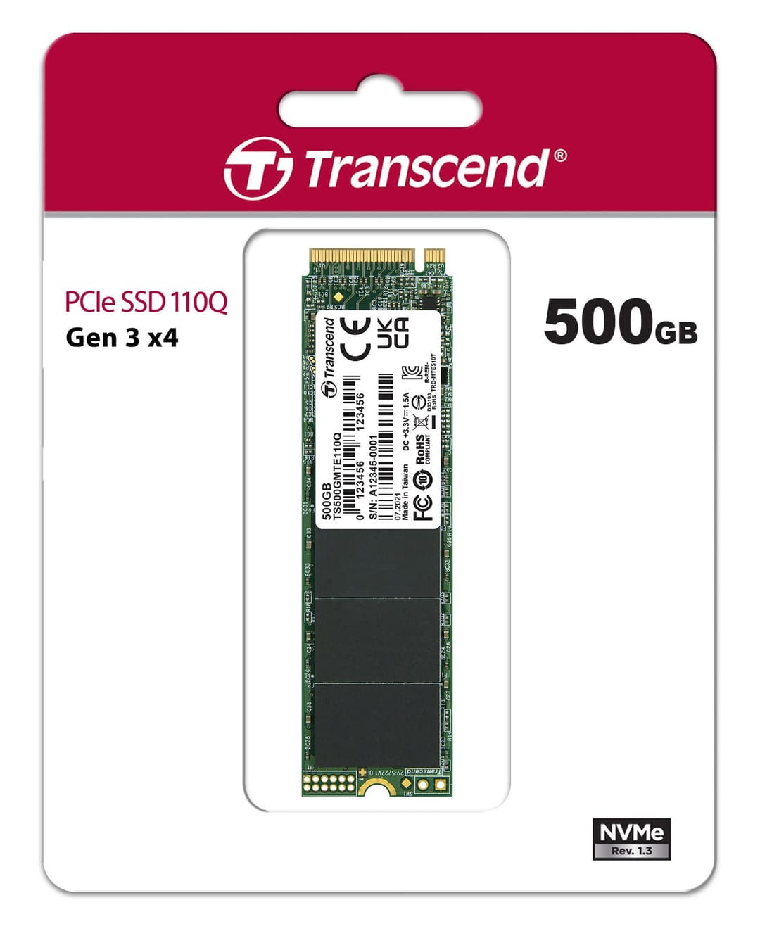500GB Transcend M.2 2280 NVMe PCIe Gen 3 x4 QLC 3D NAND Flash SSD - Image 4