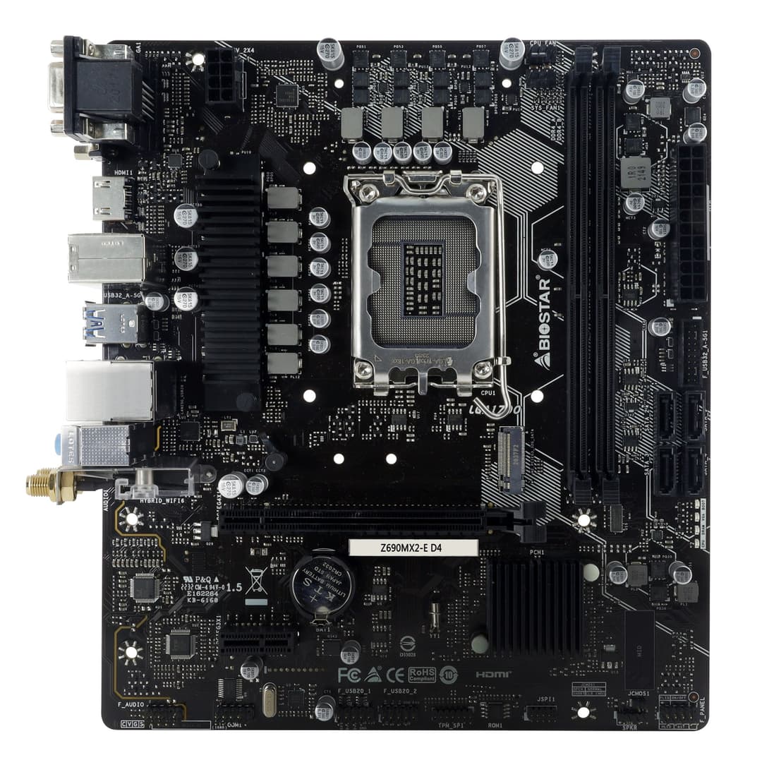 Biostar Z690MX2-E D4 motherboard Intel Z690 LGA 1700 micro ATX - Image 1
