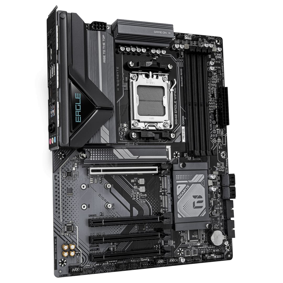 GIGABYTE B840 EAGLE WIFI6E Motherboard - AMD Ryzen 9000 CPUs, 8+2+2 Phases VRM, up to 8200MHz DDR5(O.C), 2xPCIe 4.0 + 1xPCIe 3.0 M.2, Wi-Fi 6E, 2.5GbE LAN, USB 3.2 Gen 2 - Image 3