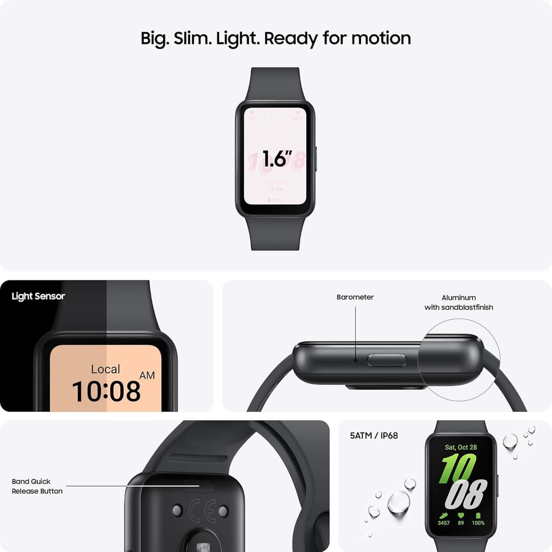 Samsung Galaxy Fit3 Fitness Tracker Gray - Image 3