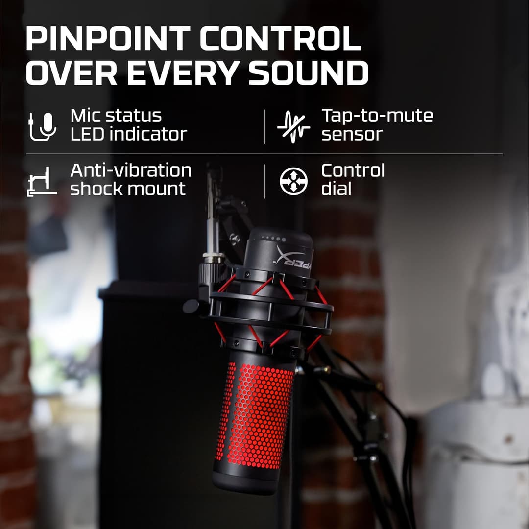 HyperX QuadCast Standalone Microphone - Black - Image 4