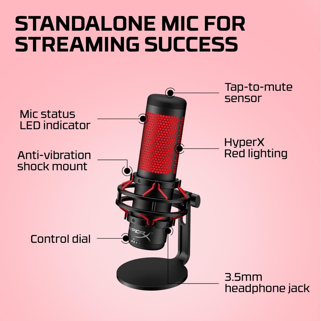 HyperX QuadCast Standalone Microphone - Black - Image 6
