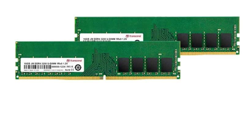 16GB Transcend JetRam DDR4 3200MHz PC4-25600 CL22 1.2V Dual Channel Kit (2x8GB) - Image 2