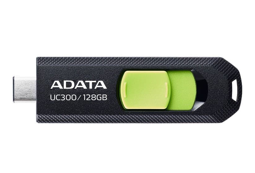 128GB AData USB3.2 UC300 Type-C USB Flash Drive Black/Green - Image 2