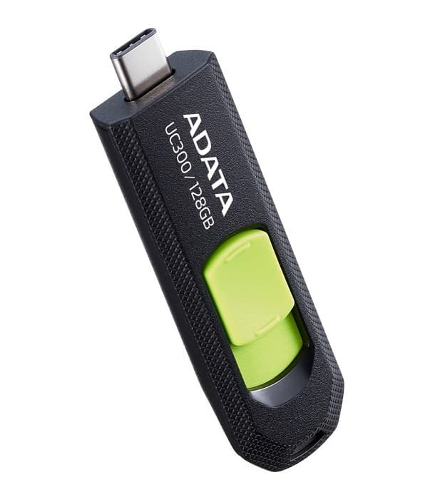 128GB AData USB3.2 UC300 Type-C USB Flash Drive Black/Green - Image 4