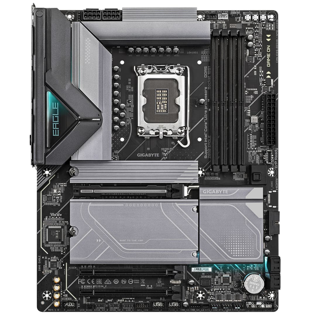 GIGABYTE Z890 EAGLE Motherboard - Supports Intel Core Ultra (Series 2) CPUs, 14+1+2 phases VRM, up to 8800MHz DDR5 (OC), 1xPCIe 5.0 M.2 + 3xPCIe 4.0 M.2, 2.5GbE LAN, USB4 - Image 2