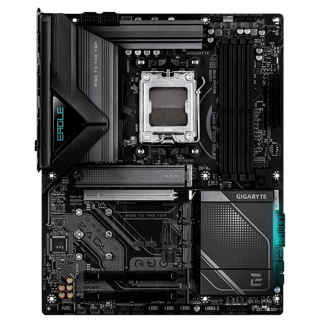 GIGABYTE X870E EAGLE WIFI7 Motherboard - Supports AMD Ryzen 9000 CPUs, 16+2+2 Phases Digital VRM, up to 8200Hz DDR5 (OC), 1xPCIe 5.0 + 3xPCIe 4.0, Wi-Fi 7, 5GbE LAN, USB 4 - Image 2