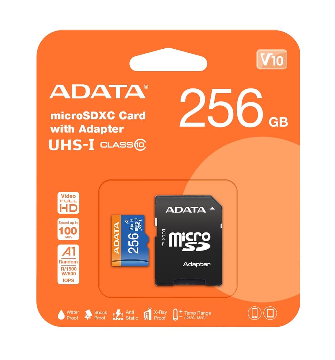 256GB AData Premier microSDXC A1 UHS-1 CL10 Memory Card w/SD adapter 85MB/sec - Image 3
